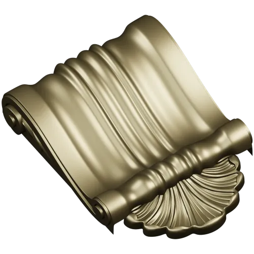 Baroque Shell Scroll Bracket - STL 3D model for CNC