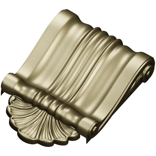 Baroque Shell Scroll Bracket - STL 3D model for CNC