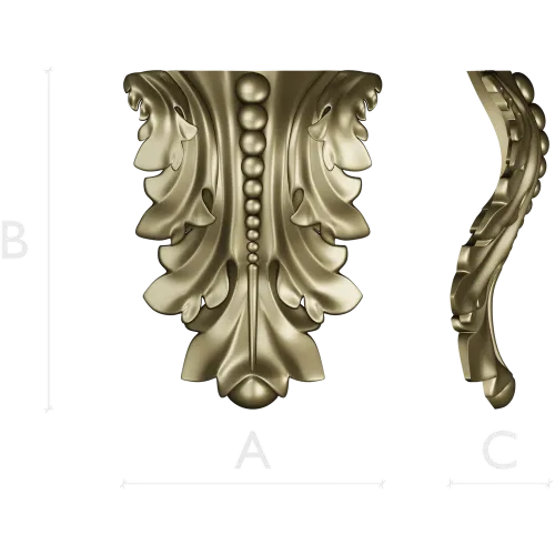 Regal Acanthus Bracket - STL 3D Model for CNC