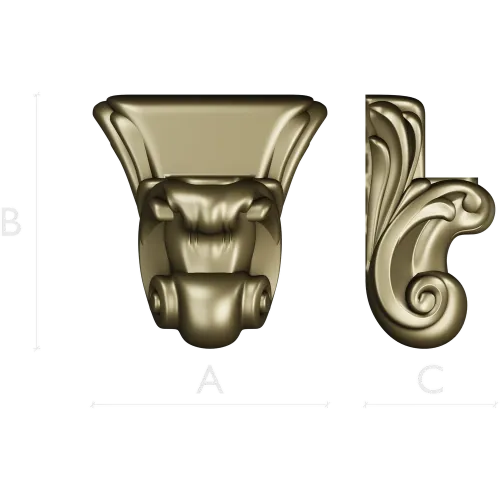 Ornate Corbel with Animal Head - STL 3D Model for CNC