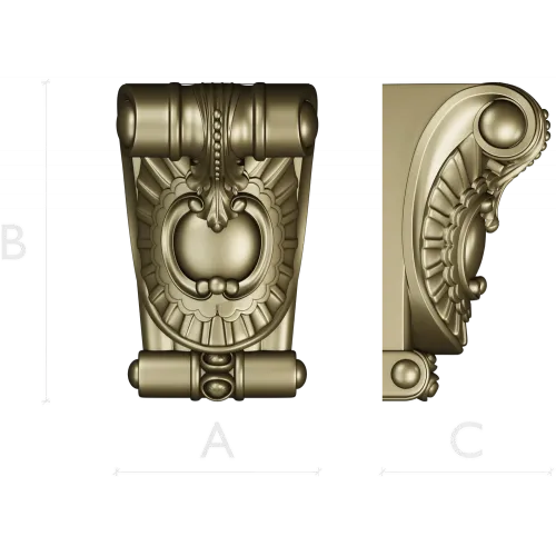 Regal Acanthus Corbel - ornamental STL 3D model for CNC