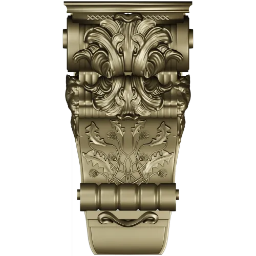Regal acanthus corbel - STL 3D model for CNC