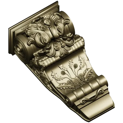 Regal acanthus corbel - STL 3D model for CNC