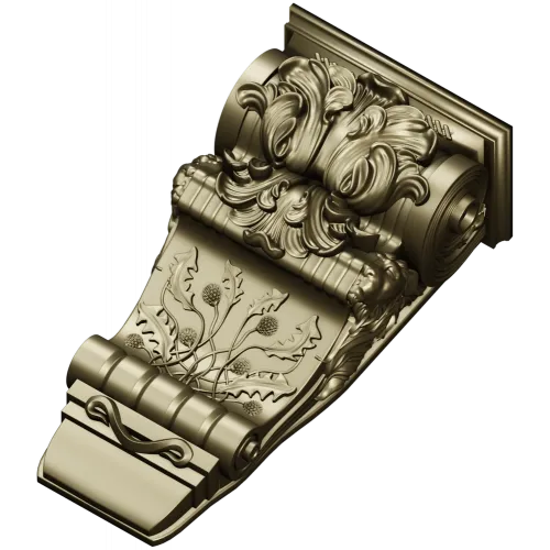 Regal acanthus corbel - STL 3D model for CNC