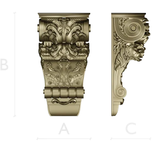 Regal acanthus corbel - STL 3D model for CNC
