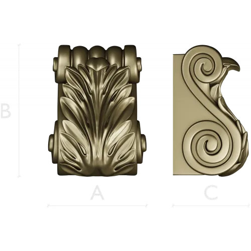 Acanthus Scroll Bracket STL for CNC