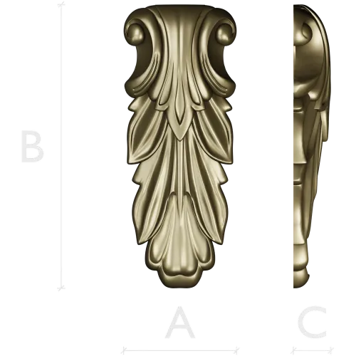 Acanthus Scroll Bracket - STL 3D model for CNC
