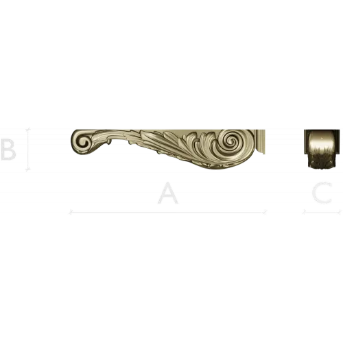 Imperial Acanthus Bracket - 3D model STL for CNC carving