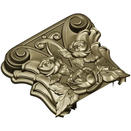 Rosa Coronet - Floral Capital STL for CNC