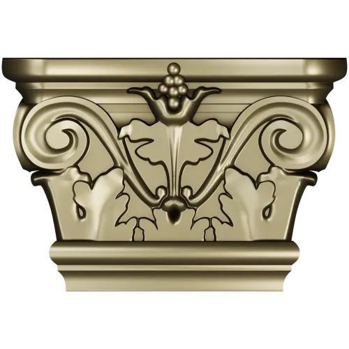 Acanthus Volute Capital STL for CNC - high-relief decorative capital