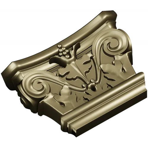 Acanthus Volute Capital STL for CNC - high-relief decorative capital