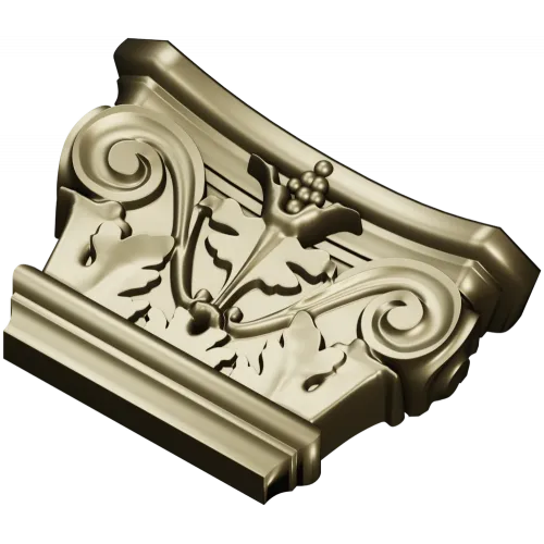 Acanthus Volute Capital STL for CNC - high-relief decorative capital