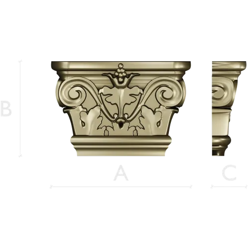 Acanthus Volute Capital STL for CNC - high-relief decorative capital