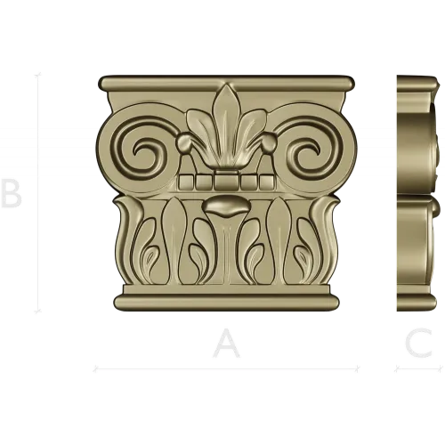 Ionic Acanthus Capital STL 3D Model for CNC Milling