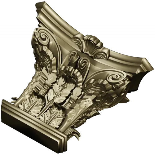 Corinthian Acanthus Capital STL - 3D model for CNC milling