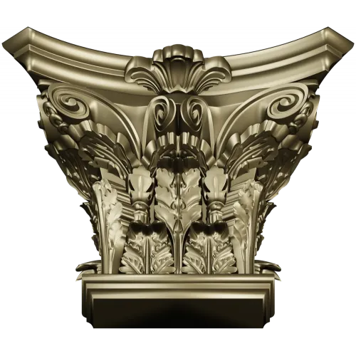 Corinthian Acanthus Capital STL - 3D model for CNC milling