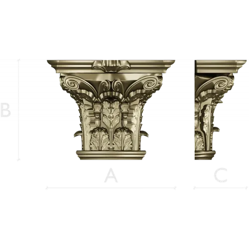 Corinthian Acanthus Capital STL - 3D model for CNC milling