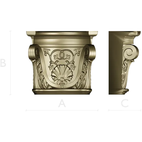 Acanthus Shell Capital - STL 3D model for CNC milling
