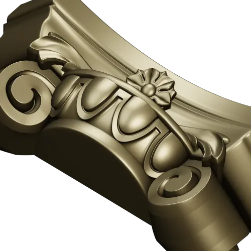 Ornamental Rosette Capital - STL 3D model for CNC milling