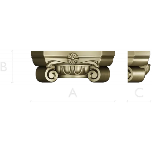 Ornamental Rosette Capital - STL 3D model for CNC milling