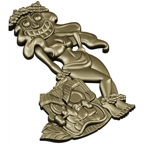 Hula Tiki Maiden - STL 3D model for CNC carving
