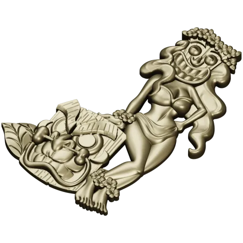 Hula Tiki Maiden - STL 3D model for CNC carving