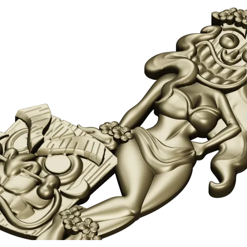 Hula Tiki Maiden - STL 3D model for CNC carving