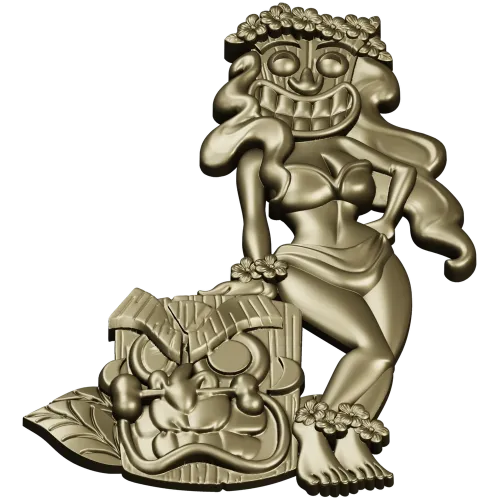 Hula Tiki Maiden - STL 3D model for CNC carving