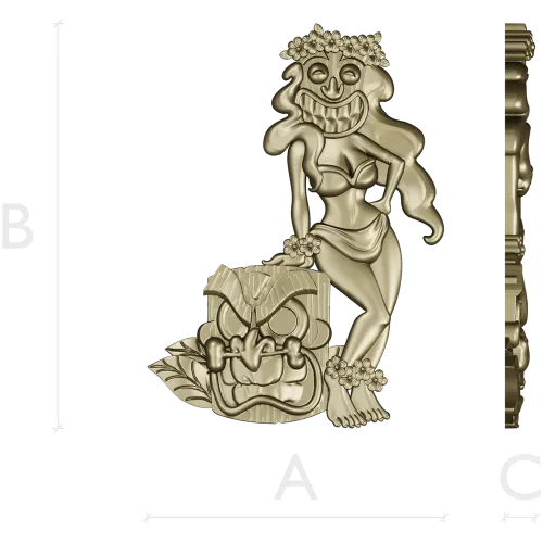 Hula Tiki Maiden - STL 3D model for CNC carving