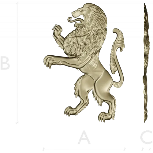 Heraldic Rampant Lion - High-Relief STL for CNC