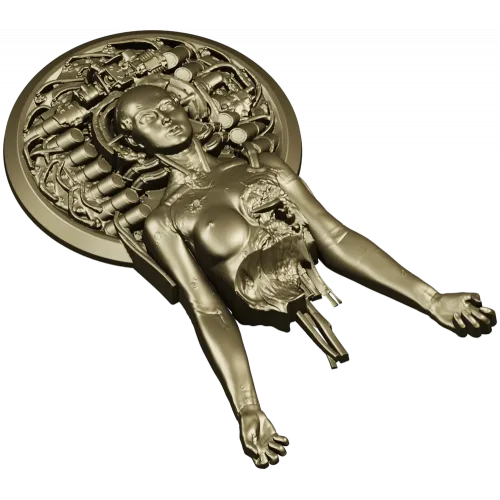 Haloed Cyborg Maiden - STL 3D model for CNC