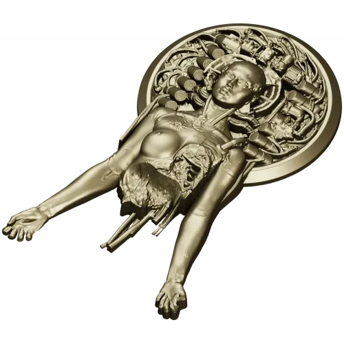 Haloed Cyborg Maiden - STL 3D model for CNC