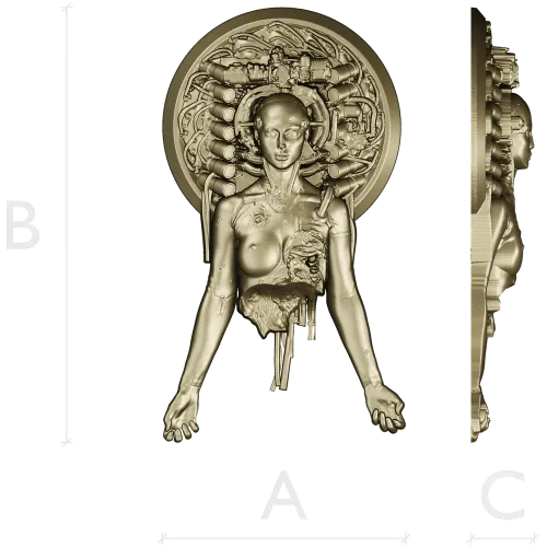 Haloed Cyborg Maiden - STL 3D model for CNC