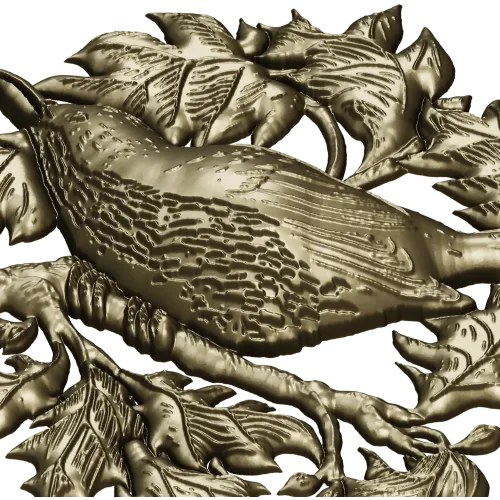 Певчая птица в венке - 3D модель STL для ЧПУ