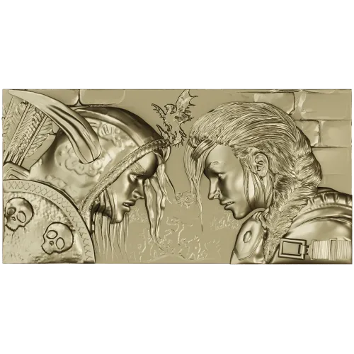 High-Relief Warrior Panel STL - Confrontation Bas-Relief