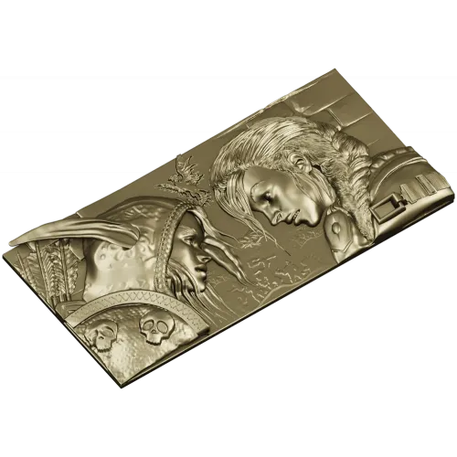 High-Relief Warrior Panel STL - Confrontation Bas-Relief