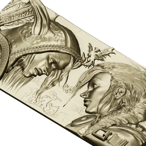 High-Relief Warrior Panel STL - Confrontation Bas-Relief