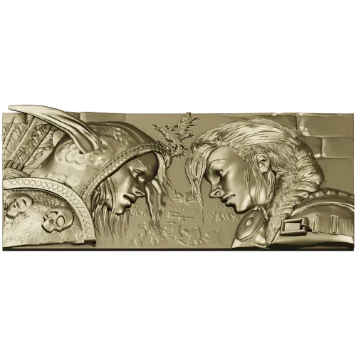 High-Relief Warrior Panel STL - Confrontation Bas-Relief