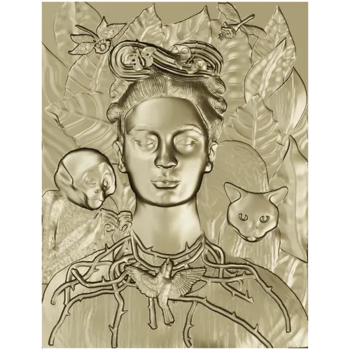 Thorned Muse - Portrait Relief STL for CNC