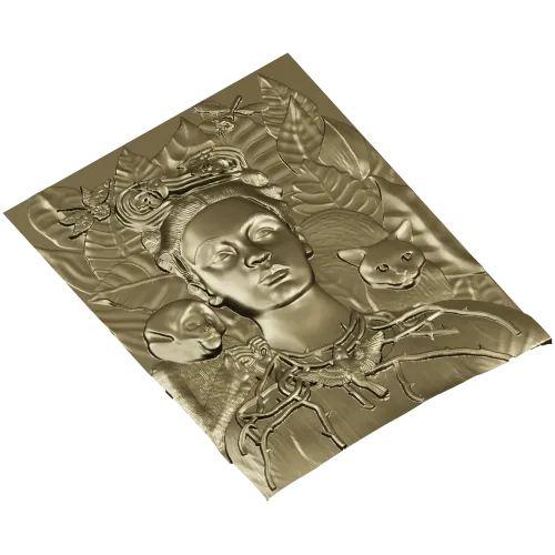 Thorned Muse - Portrait Relief STL for CNC