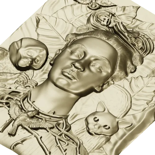 Thorned Muse - Portrait Relief STL for CNC