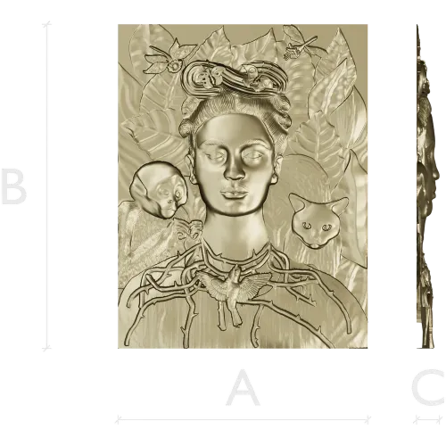 Thorned Muse - Portrait Relief STL for CNC