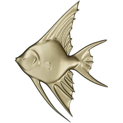 Angelfish bas-relief STL model for CNC milling
