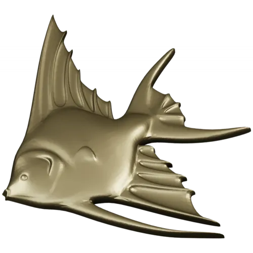 Angelfish bas-relief STL model for CNC milling