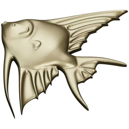 Angelfish bas-relief STL model for CNC milling