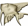 Angelfish bas-relief STL model for CNC milling