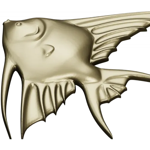 Angelfish bas-relief STL model for CNC milling