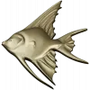 Angelfish bas-relief STL model for CNC milling