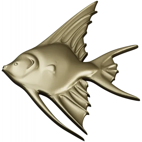 Angelfish bas-relief STL model for CNC milling