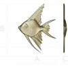 Angelfish bas-relief STL model for CNC milling